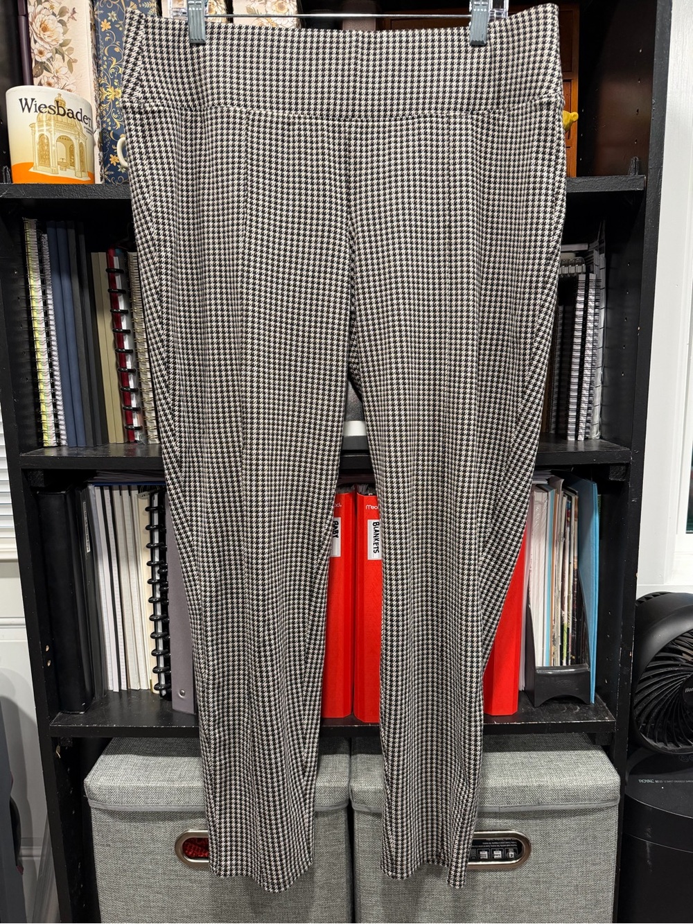 Nine West Black and White Houndstooth Pull-On Leggings